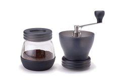 Кофемолка ручная, жернова керамические, контейнер стекло HARIO
